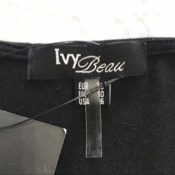 IVY BEAU BLACK WHITE PANELLED GRAPHIC SHORT TEE T-SHIRT TOP - Picture 4 of 10